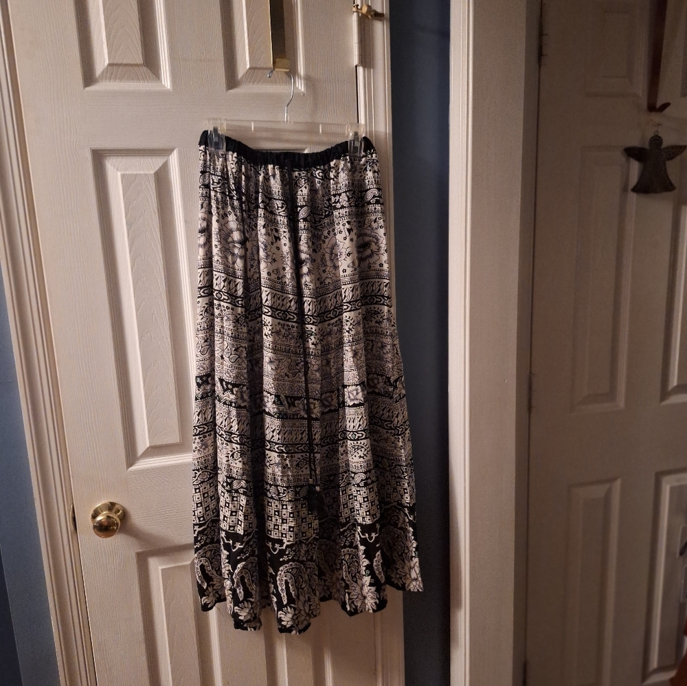 Angie Black and White Maxi Skirt